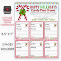 candy cane grams fundraiser sheet